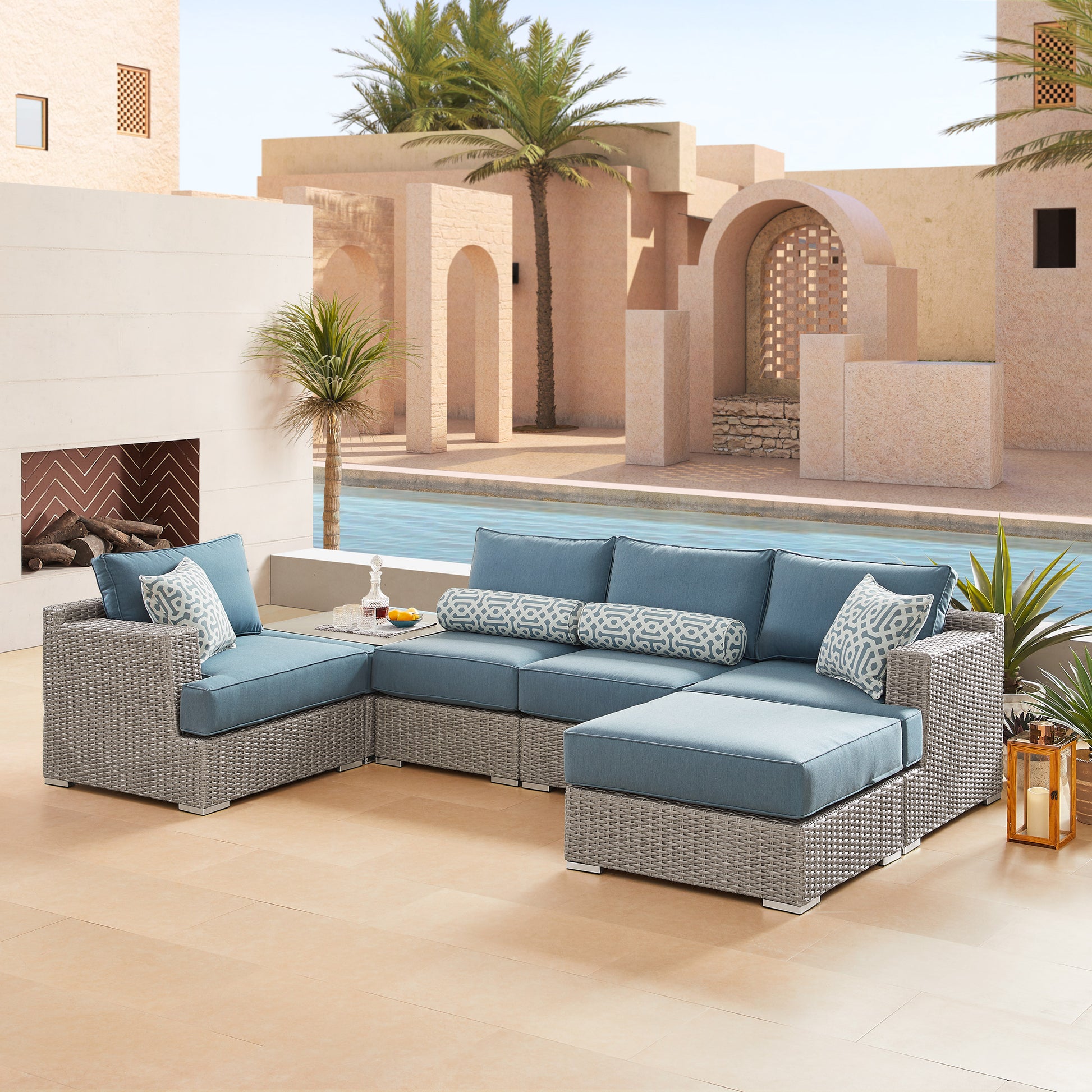 Sirio Niko 6-Piece Modular Outdoor Patio Seating Set