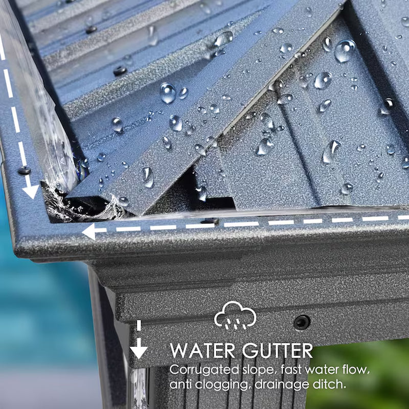 12-Ft X 16-Ft Gazebo Gray Gazebo with Hardtop Roof (Screen Included)