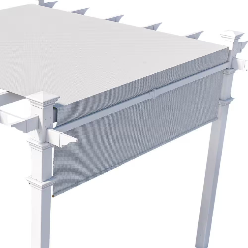 120"L X 120"W X 108"H Vinyl Malibu Canopy Pergola, White, VA42057