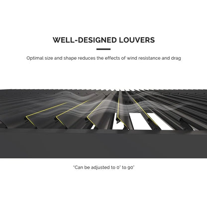 Grey Louvered Pergola Outdoor Aluminum Pergola with Adjustable Roof for Patio Grey Hardtop Gazebo