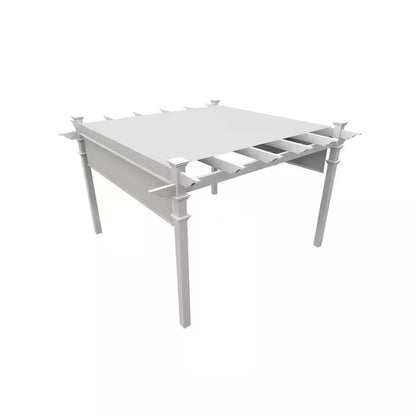 144"L X 144"W X 106"H Vinyl Monterey Canopy Pergola, White, VA42073