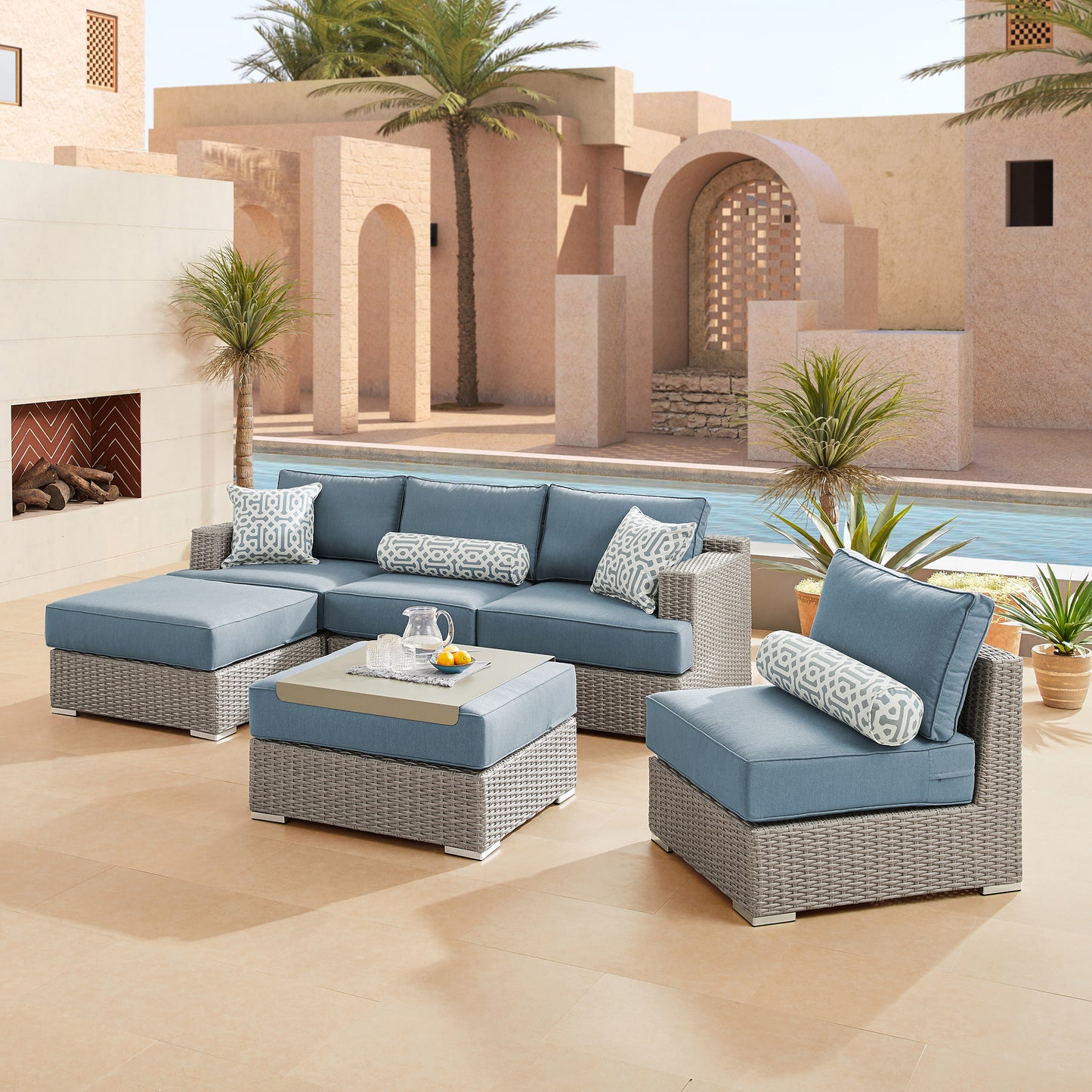 Sirio Niko 6-Piece Modular Outdoor Patio Seating Set