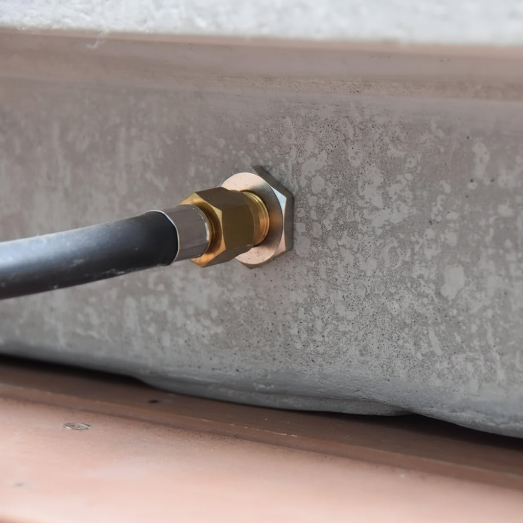 Hampton Fire Table Outdoor Fire Pit 56" X 32" Cast Concrete Firepit Includes Lava Rocks 45,000 Btus Outdoor Fireplace for Patio Furniture Set, Deck, Porch, Outdoor Heater - Liquid Propane