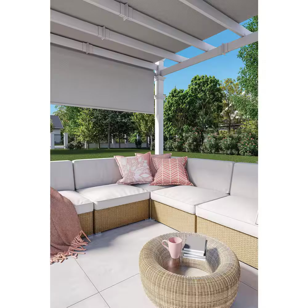 120"L X 120"W X 108"H Vinyl Malibu Canopy Pergola, White, VA42057